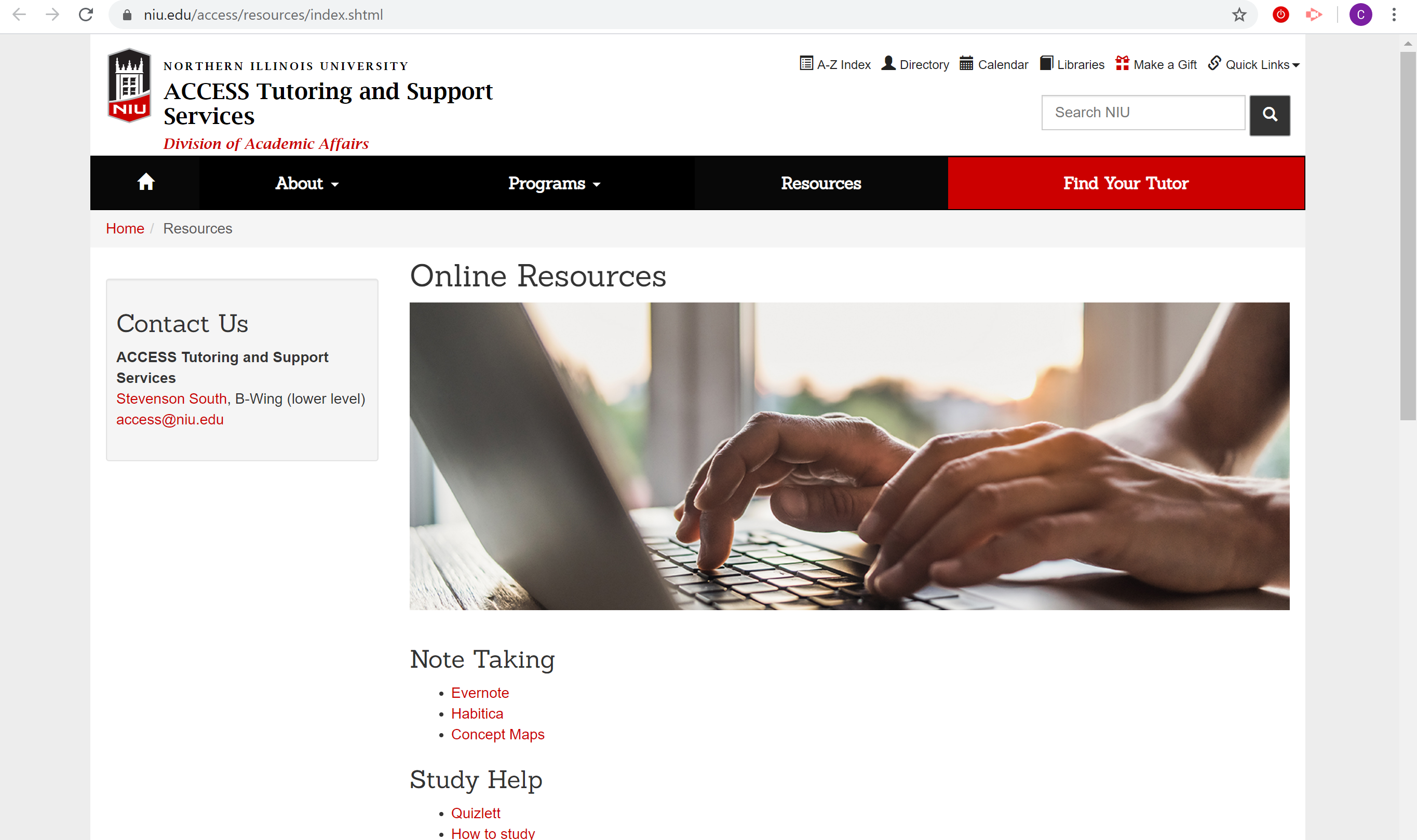Online Resources from ACCESS Tutoring and Support Services